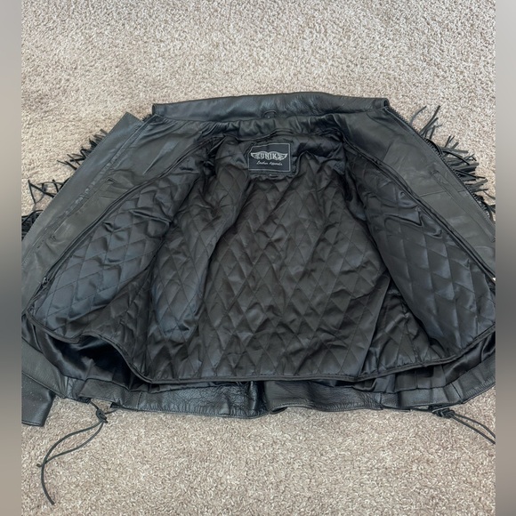 Unik Vintage Rose Fringe Motorcycle Women’s Jacket - Picture 5 of 16